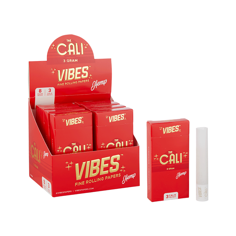 VIBES® | The CALI 3 Gram Pre-Rolled Cones | 110mm - Hemp - 8 Count Pre-Rolled Cones Vibes   