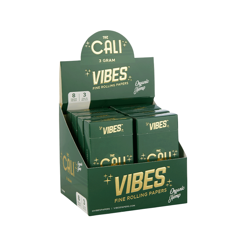 VIBES® | The CALI 3 Gram Pre-Rolled Cones | 110mm - Organic Hemp - 8 Count Pre-Rolled Cones Vibes   