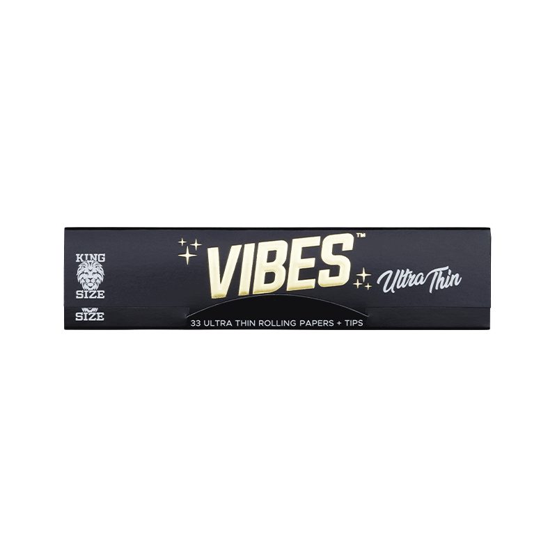 VIBES™ | 'Retail Display' Ultra Thin Rolling Papers + Tips | Natural White - 24 Count - Various Sizes Rolling Papers Vibes   