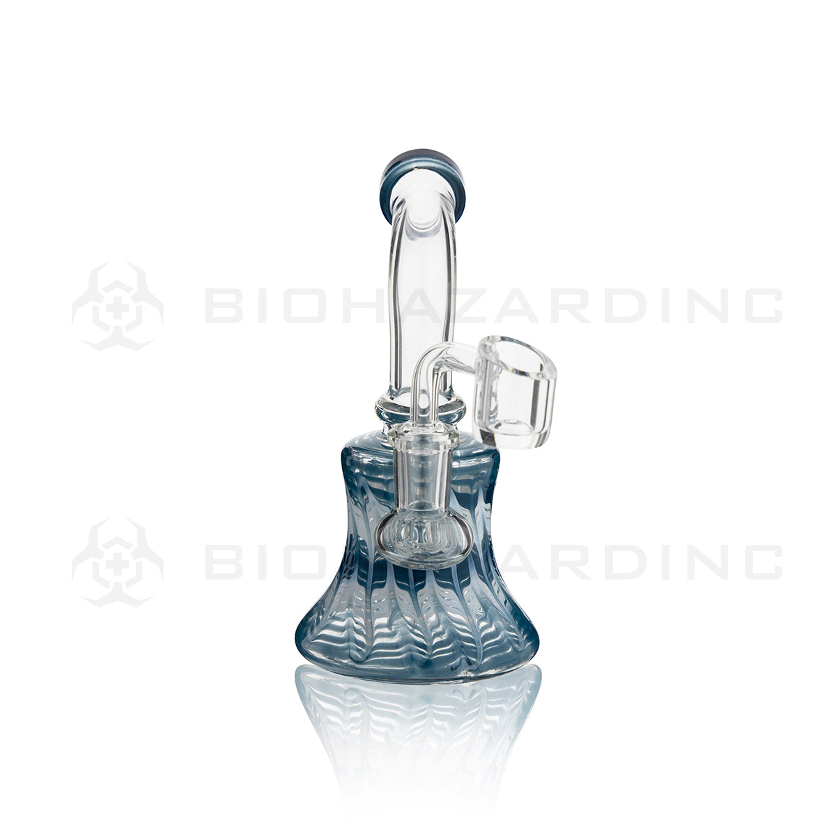 Wrap & Rake | Bent Neck Bell Bottom Water Pipe | 6" - 14mm - Various Colors Glass Dab Rig Biohazard Inc   