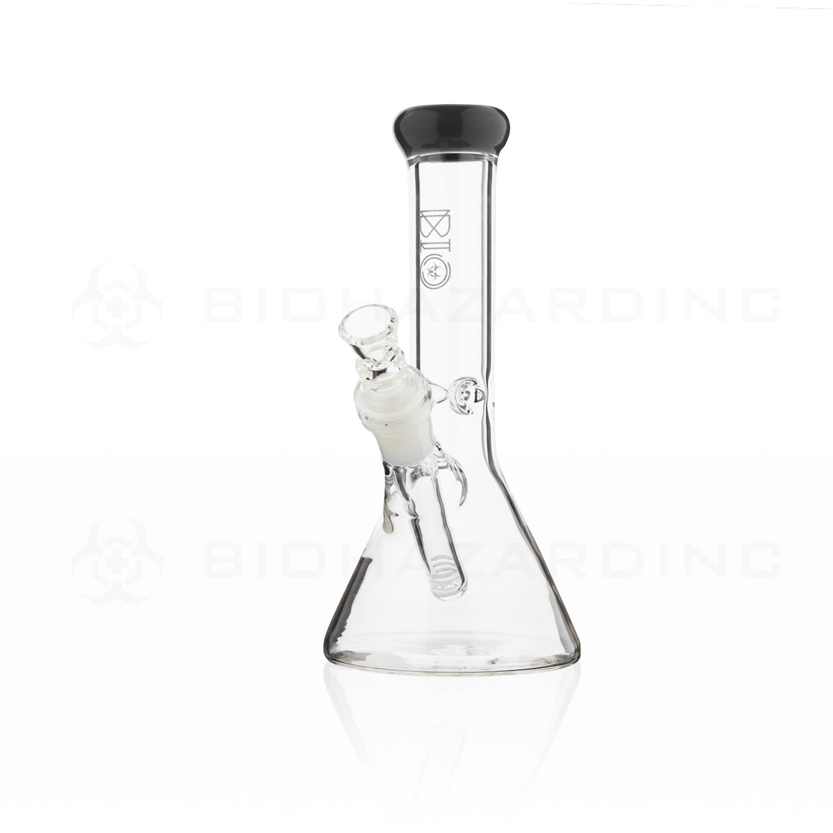 BIO Glass | Classic Mini Beaker Water Pipe | 8" - 14mm Glass Bong Biohazard Inc Black  