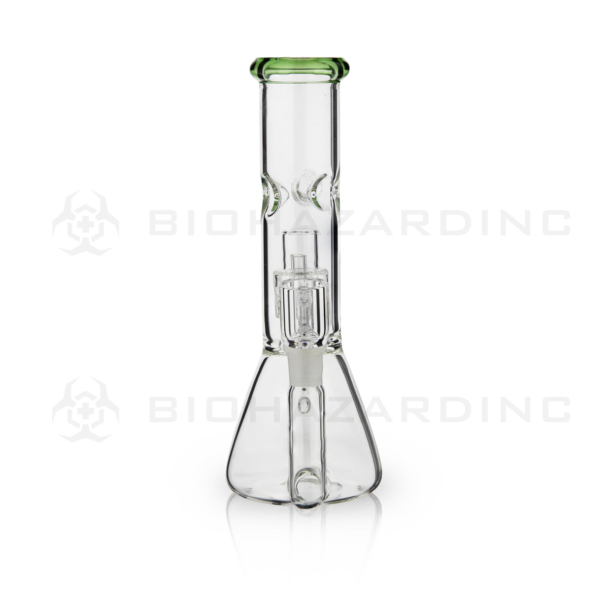 Dab Rig | Single Chamber Grid Percolator Beaker Water Pipe | 8"- 14mm - Various Colors Dab Rig Biohazard Inc   