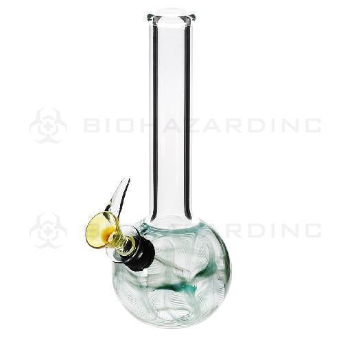 Wrap & Rake | Sleek Straight Glass Water Pipe w/ Slider Bowl | 7" - Slide - Various Colors Glass Bong Biohazard Inc Green  
