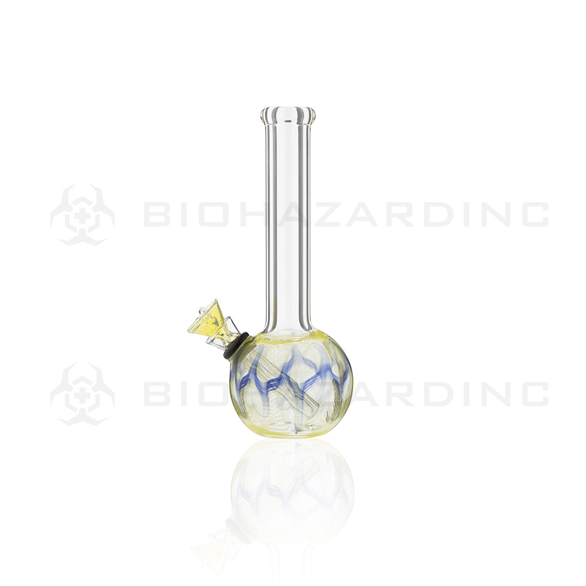 Wrap & Rake | Sleek Straight Glass Water Pipe w/ Slider Bowl | 7" - Slide - Various Colors Glass Bong Biohazard Inc   