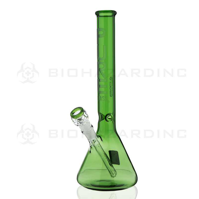 PURE Glass | Classic Beaker Water Pipe | 14" - 14mm - Various Colors Glass Bong Pure Glass Green  