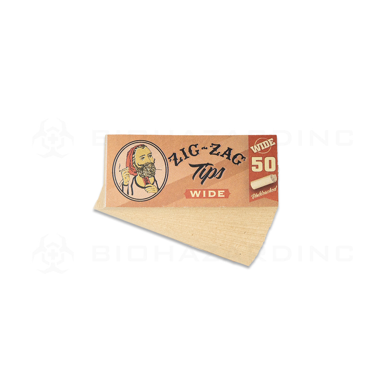 Zig-Zag® | Wide Unbleached Rolling Tip | 25mm - Brown - 50 Count