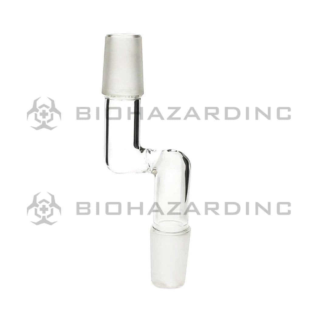 Adapter | Bent 19mm/19mm Male Glass Bong Adapter Biohazard Inc   