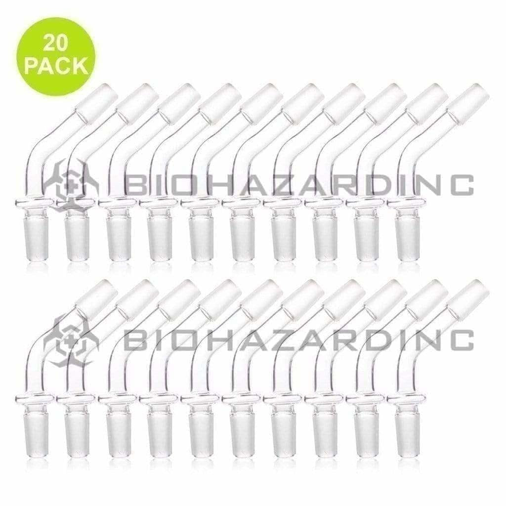 Adapter | Curved 14mm/14mm Male - 20 Count Glass Bong Adapter Biohazard Inc   