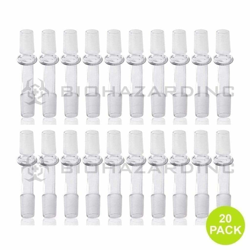 Adapter | Curved 19mm/19mm - 20 Count Glass Bong Adapter Biohazard Inc   