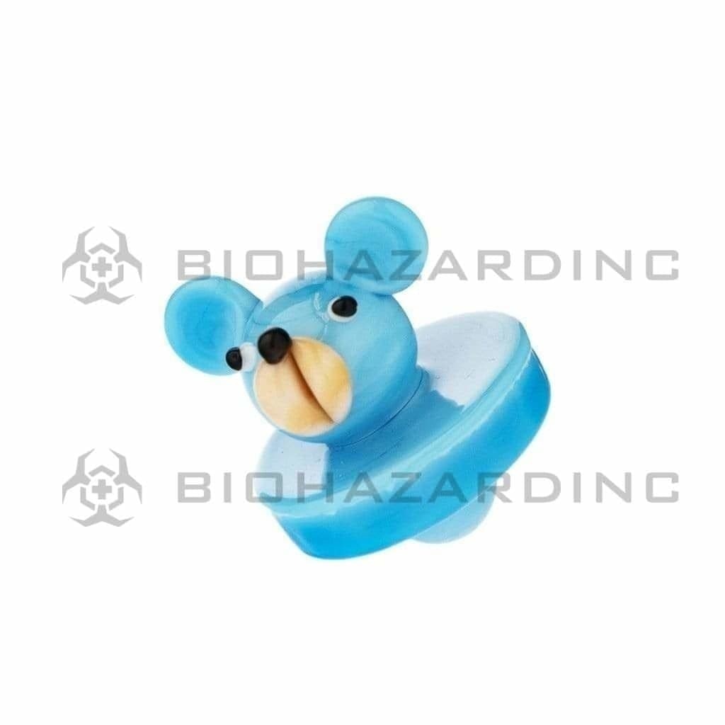 Novelty | Bear Glass Carb Cap | Various Colors Carb Cap Biohazard Inc Blue  