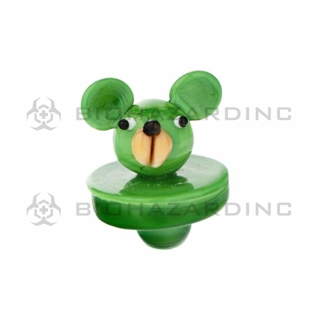 Novelty | Bear Glass Carb Cap | Various Colors Carb Cap Biohazard Inc Green  