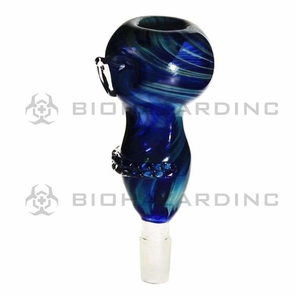 Bowl | Face Bowl | 14mm - Various Colors Glass Bowl Biohazard Inc Blue  