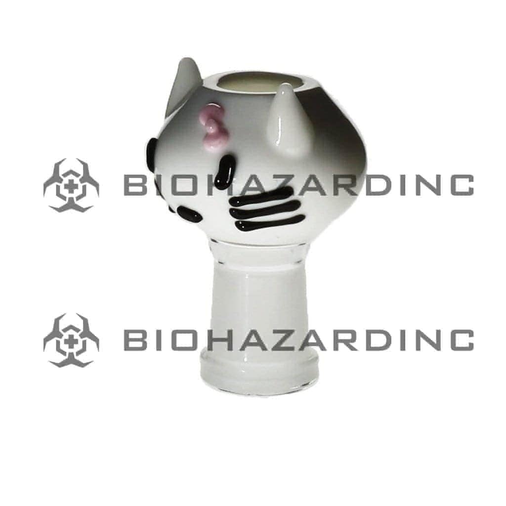 Novelty | Kitty Glass Dome | 14mm - White 14mm Dome Biohazard Inc   