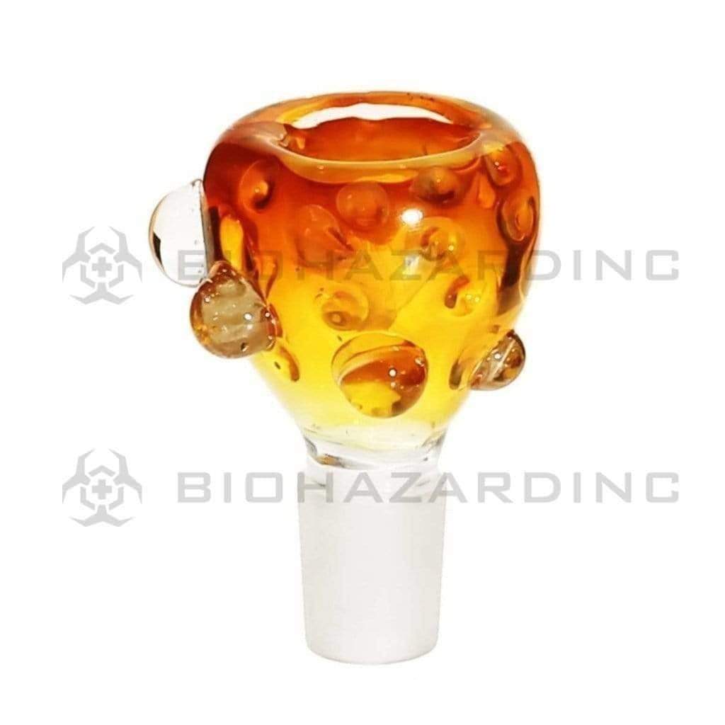 Bowl | Fumed Honeycomb Bowl w/ Marbles | 19mm - Amber Glass Bowl Biohazard Inc   