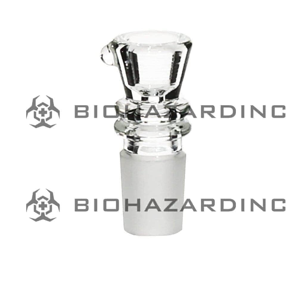 Bowl | Thick Funnel Bowl w/ Rings | 19mm - Glass - Clear Glass Bowl Biohazard Inc   