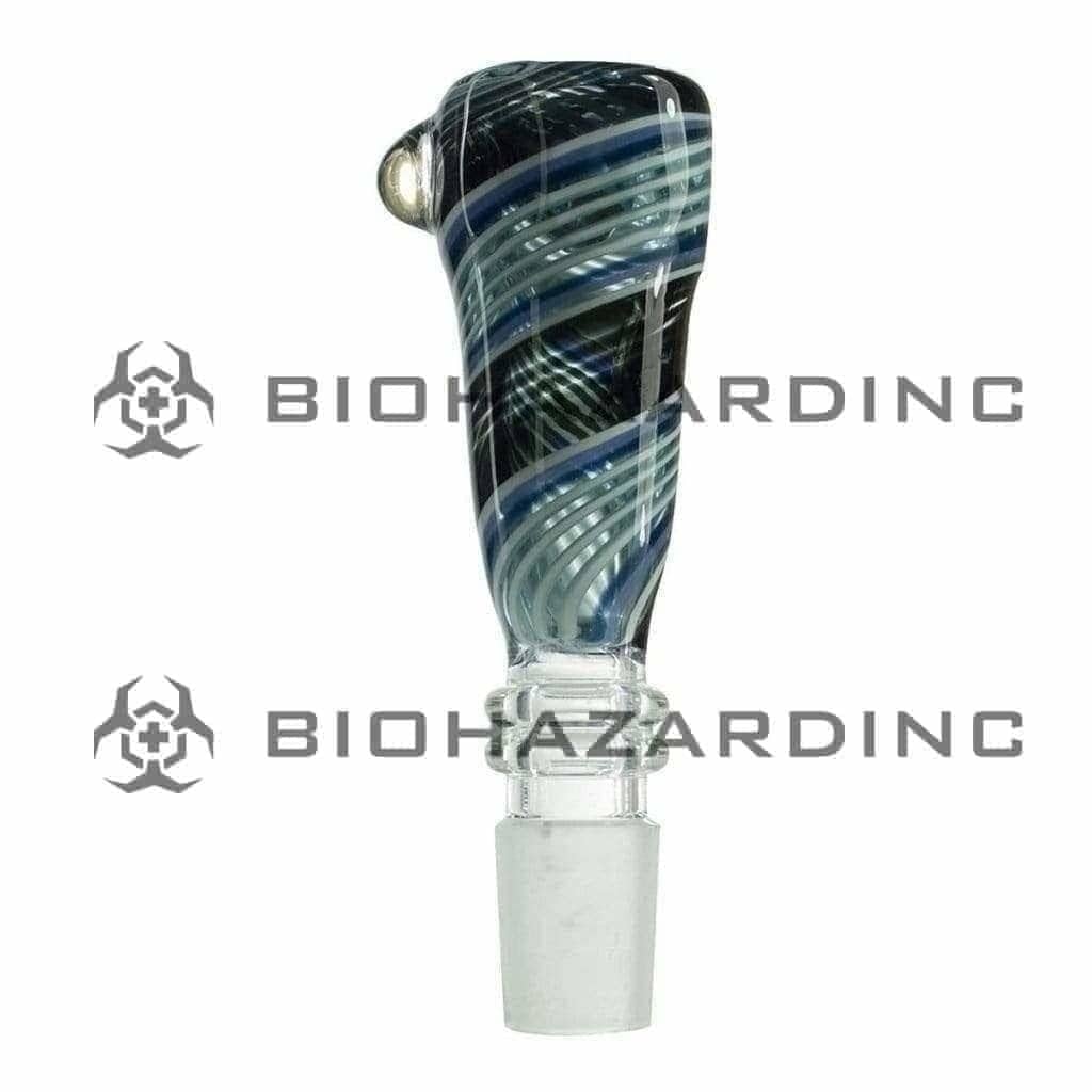 Bowl | Reversal Double Maria Hex Bowl | 19mm - Blue & White Glass Bowl Biohazard Inc   