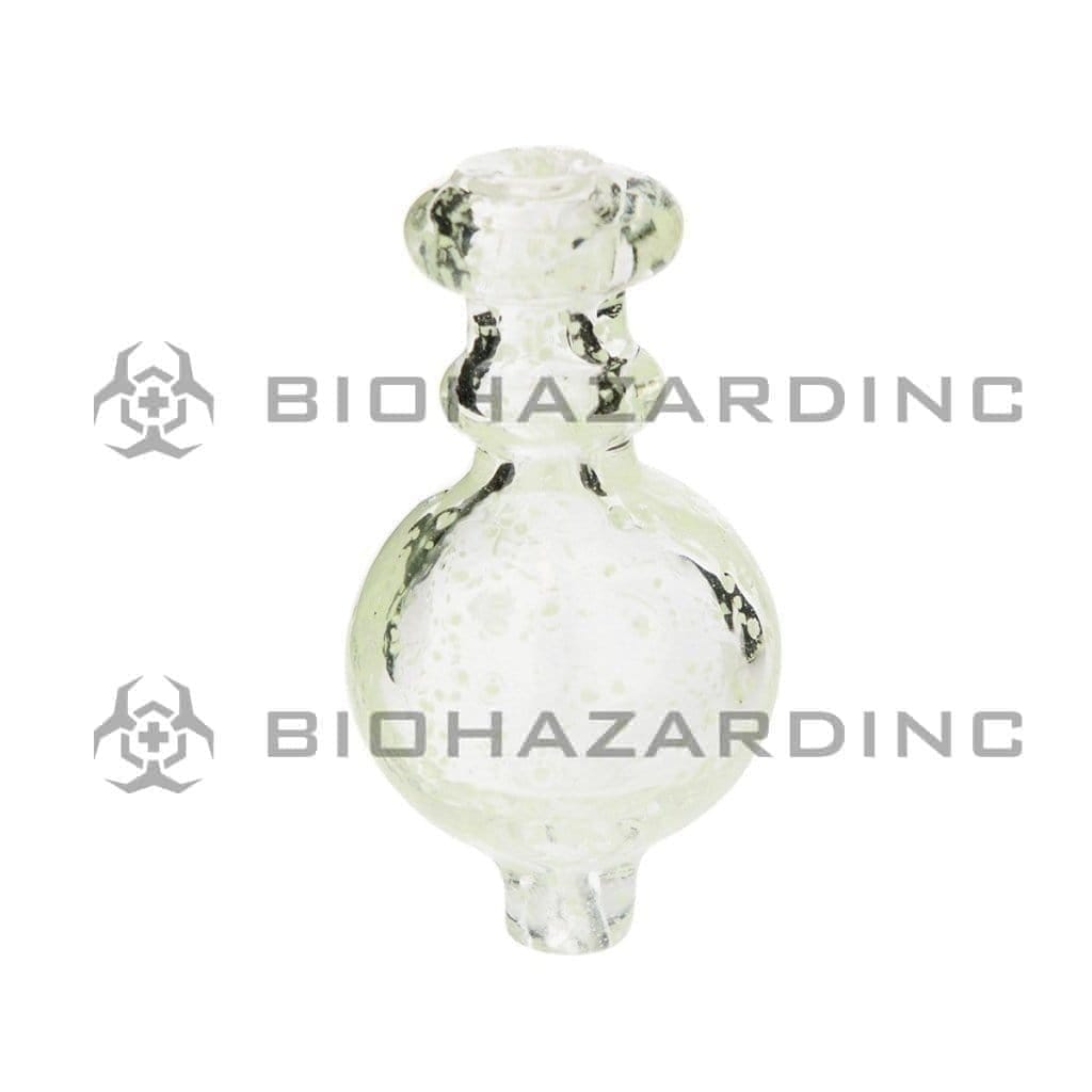 Carb Cap | Glow in the Dark Flecked Glass Bubble Carb Cap | Various Colors Carb Cap Biohazard Inc Clear  