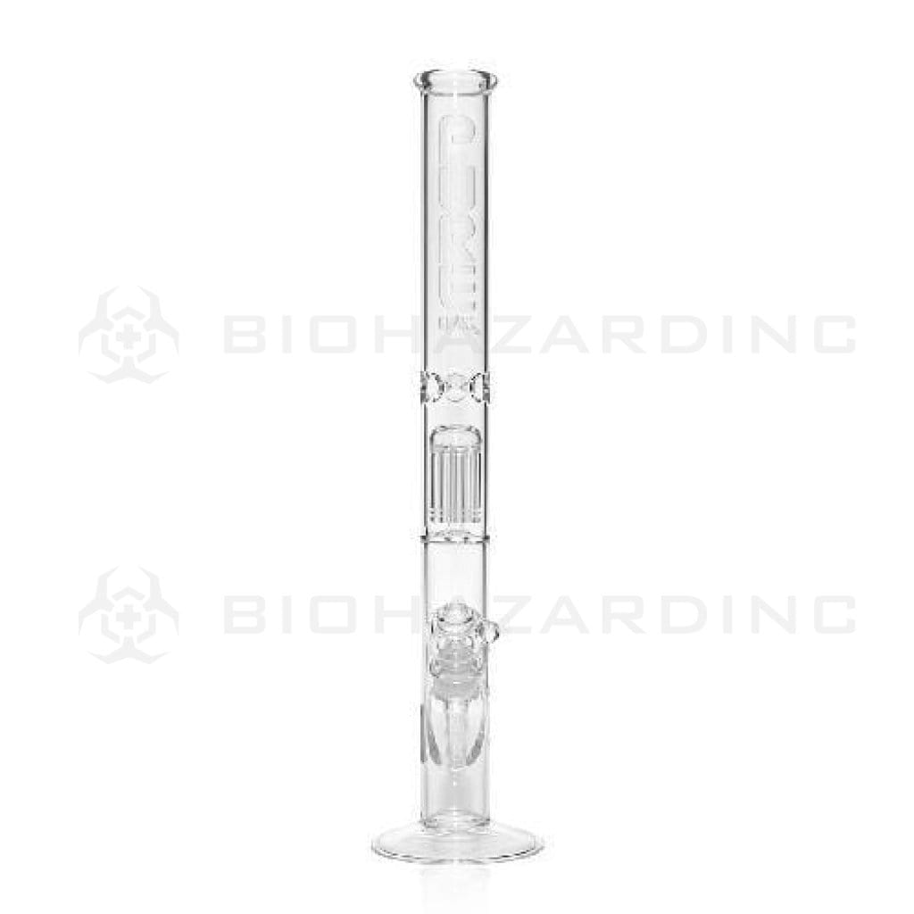 Pure Glass | 10-Arm Tree Percolator Straight Water Pipe | 18" - 14mm - Various Colors Glass Bong Pure Glass Clear  