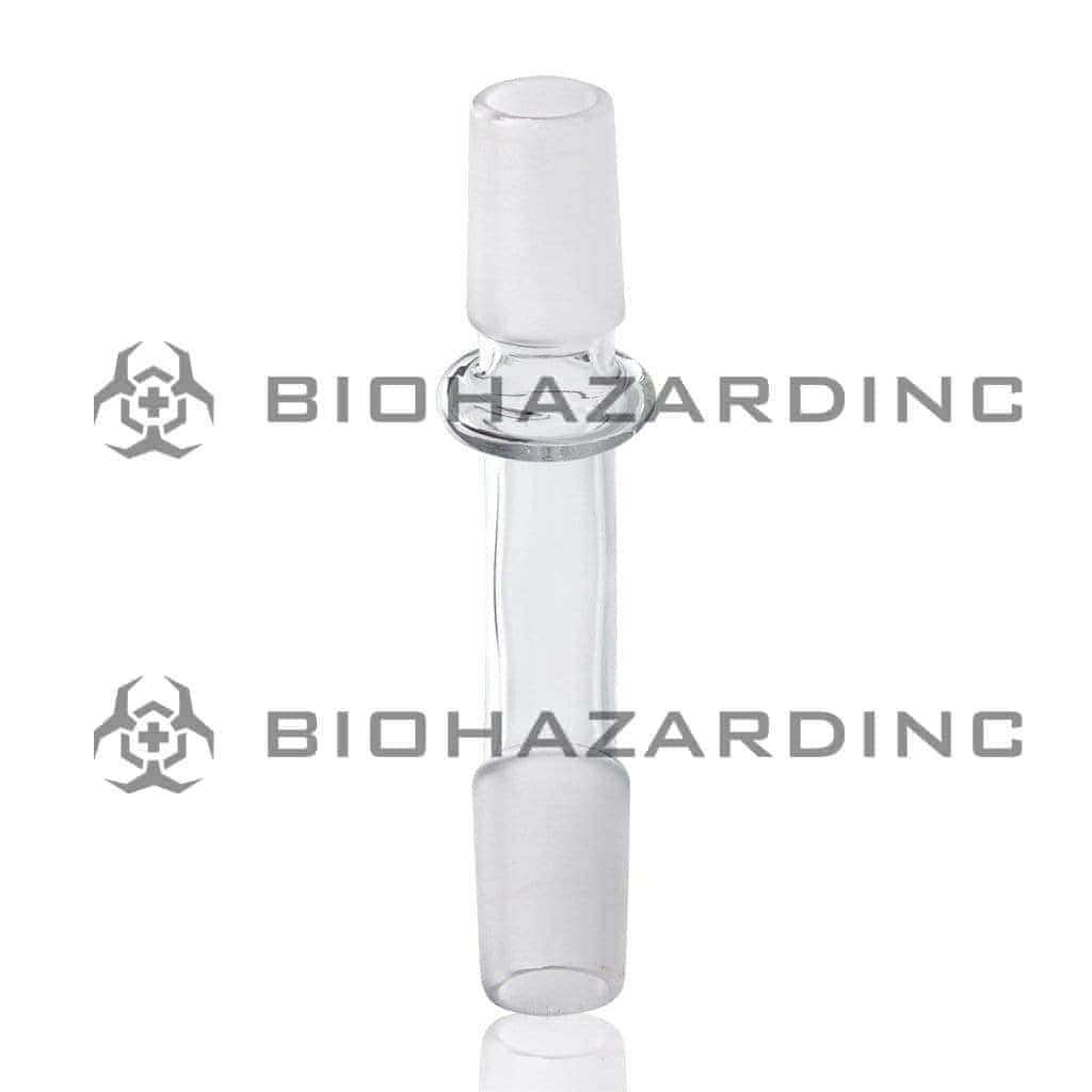 Adapter | Curved 19mm/19mm Male Glass Bong Adapter Biohazard Inc   