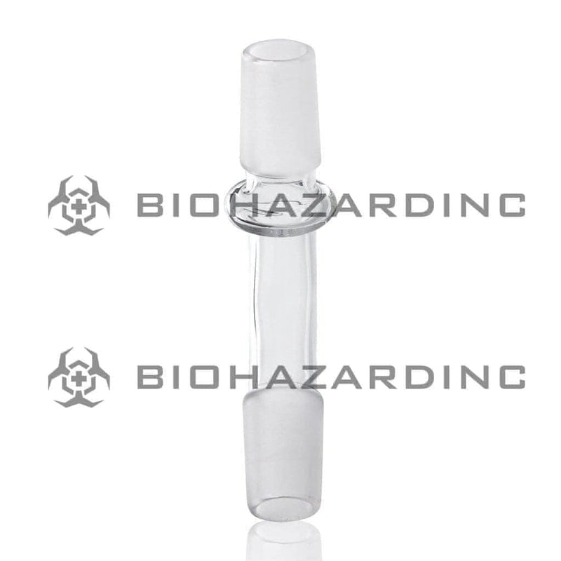 Adapter | Curved 19mm/19mm Male Glass Bong Adapter Biohazard Inc   