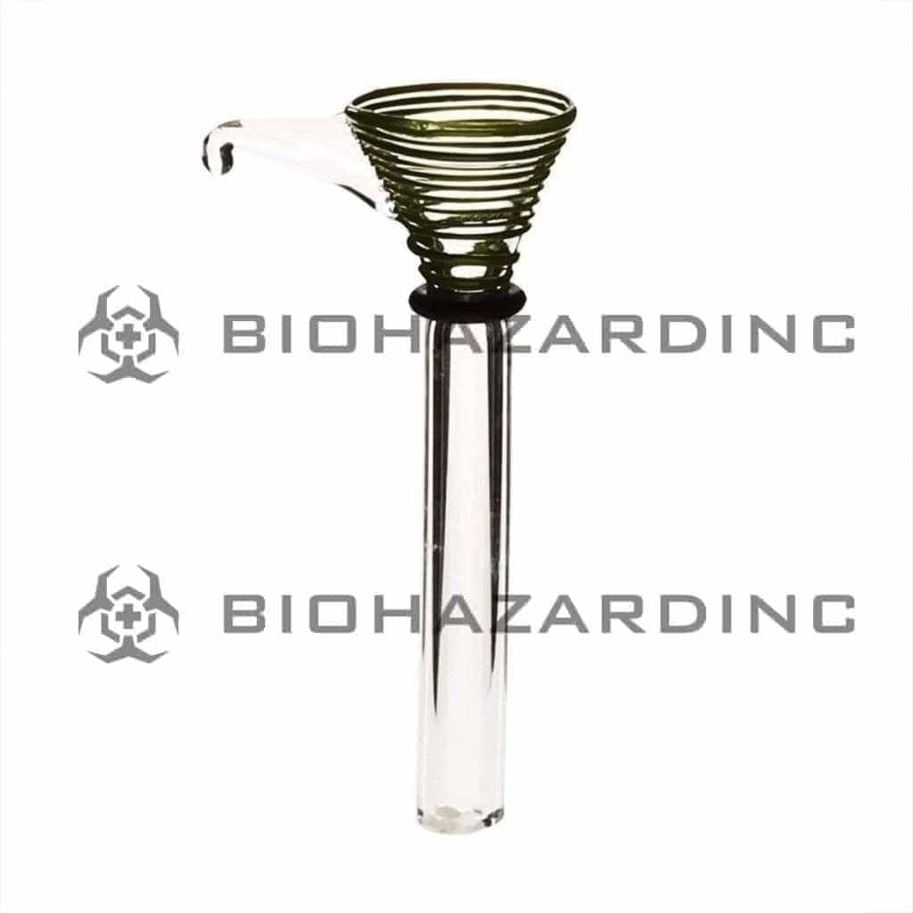 Wrap & Raked | Slider Raked Funnel Bowl | 3" - 9mm - Assorted Colors Glass Bowl Biohazard Inc   