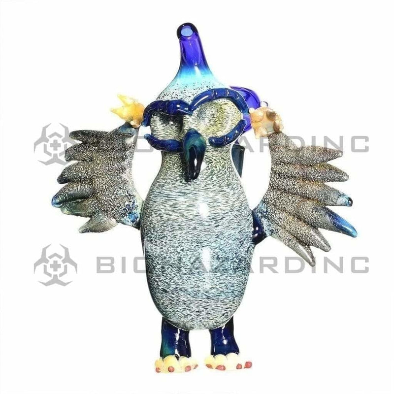 Novelty | Owl Glass Water Pipe | 5" - Glass - Assorted Colors Novelty Bong Biohazard Inc   