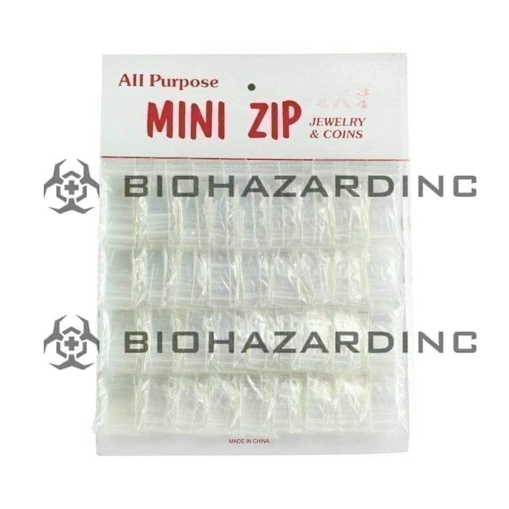 Zip Lock | Plastic Zip Lock Baggies | .75" x .75" - Clear - 36 Count Storage Bag Biohazard Inc   