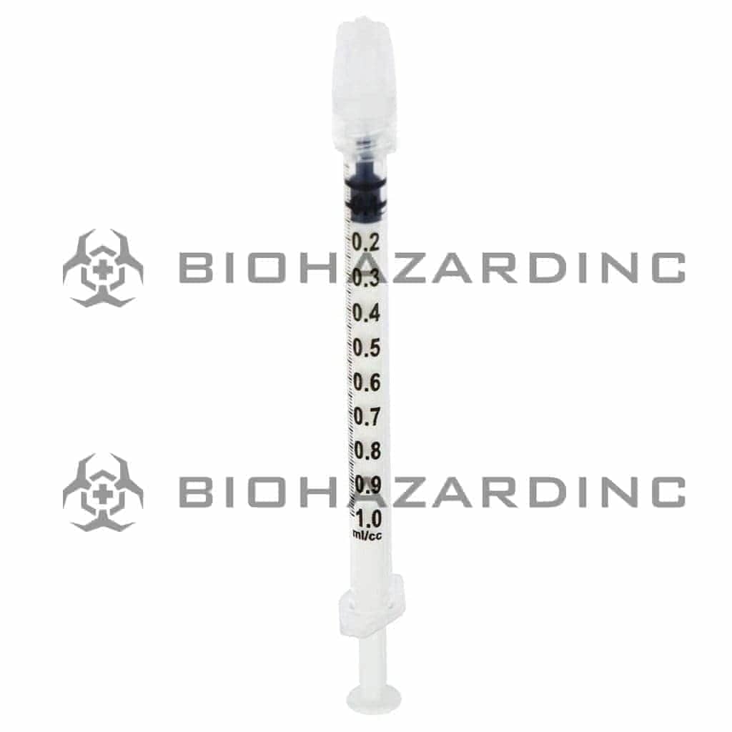 Luer Lock | Concentrate Syringe | 1mL - 0.1mL Increments - 100 Count Syringe Biohazard Inc   