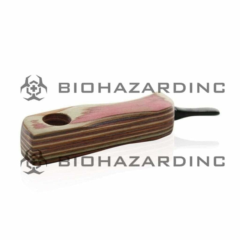 Hand Pipe | Wood Grain Hand Pipe | 4.5" - Wood - Assorted Colors Wood Hand Pipe Biohazard Inc   
