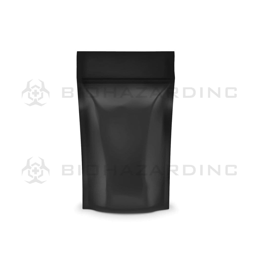 Tamper Evident | Glossy Black Mylar Bags - Various Sizes Mylar Bag Biohazard Inc 14g - 1/2oz - 1000 Count - No Tear Notch  
