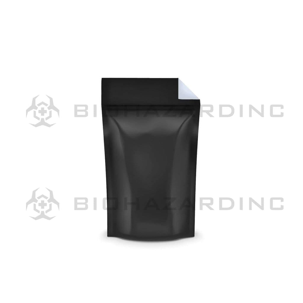 Tamper Evident | Glossy Black Vista Mylar Bags - Various Sizes Mylar Bag Biohazard Inc 4" x 6" - 7g - 1000 Count - Tear Notch  