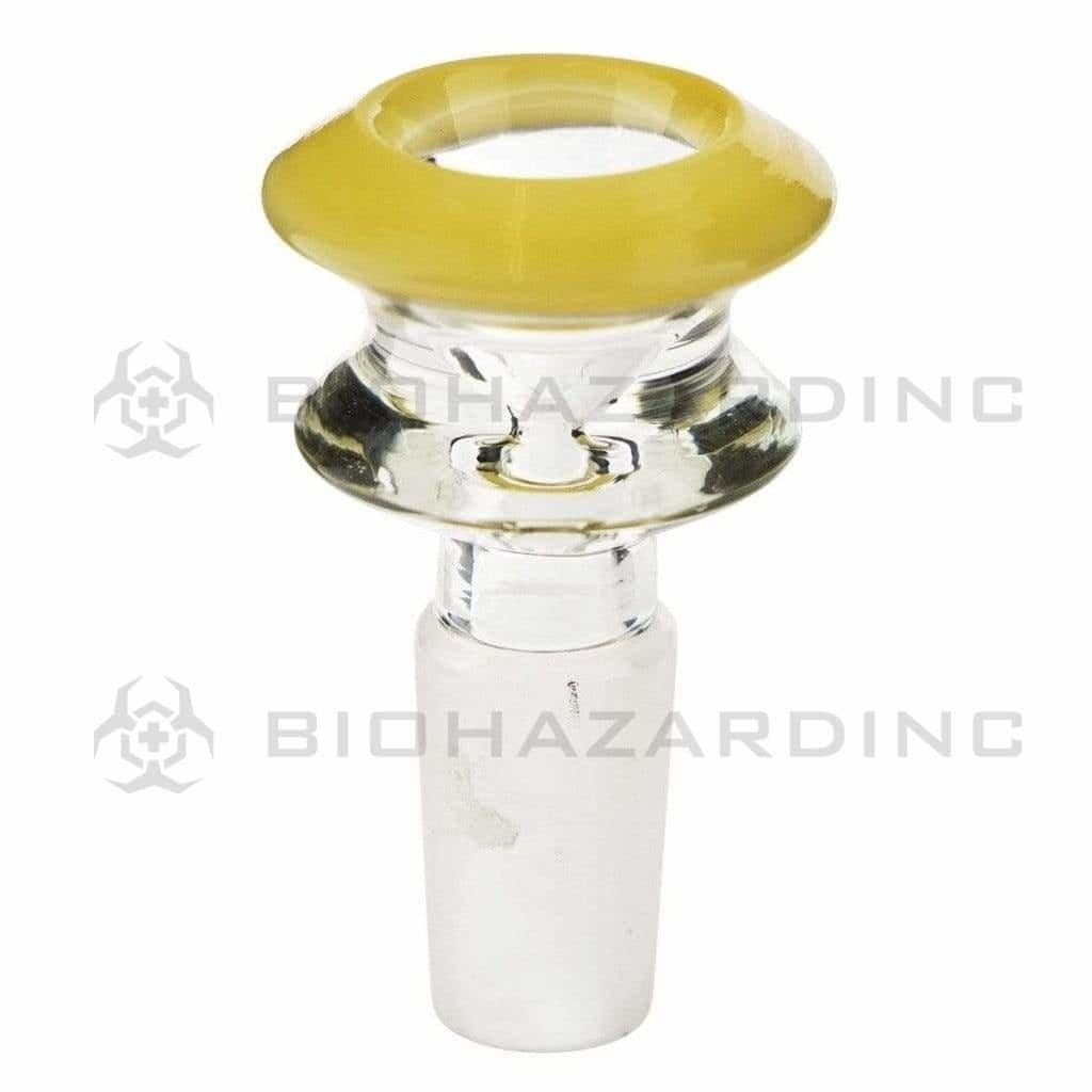 Bowl | Maria Funnel | 14mm - Various Colors Glass Bowl Biohazard Inc Yellow Jade Trim  