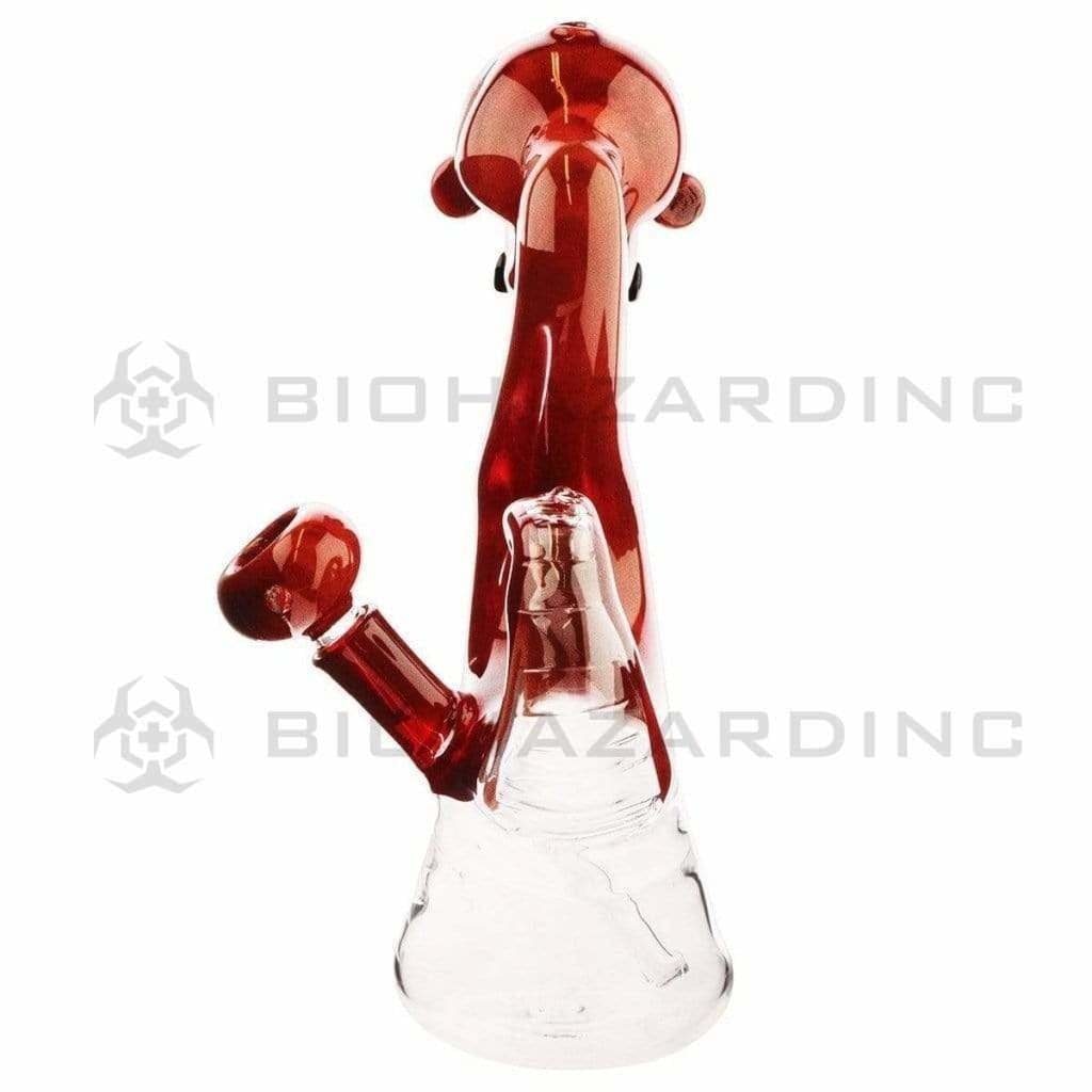 Novelty | Calavera Serpent Glass Water Pipe | 6" - Glass - Rustic Red Novelty Bong Biohazard Inc   