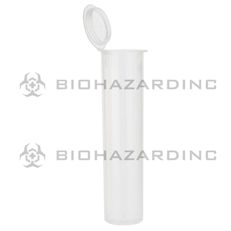 Child Resistant | Pop Top Plastic Pre-Roll Tubes | 78mm - Clear - 1,000 Count Child Resistant Joint Tube Biohazard Inc   