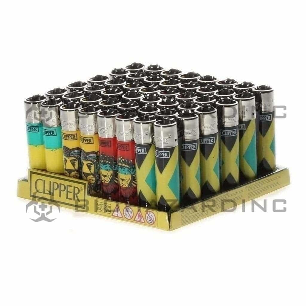 Clipper® | 'Retail Display' Rasta Lighters  | 48 Count Lighters Clipper   