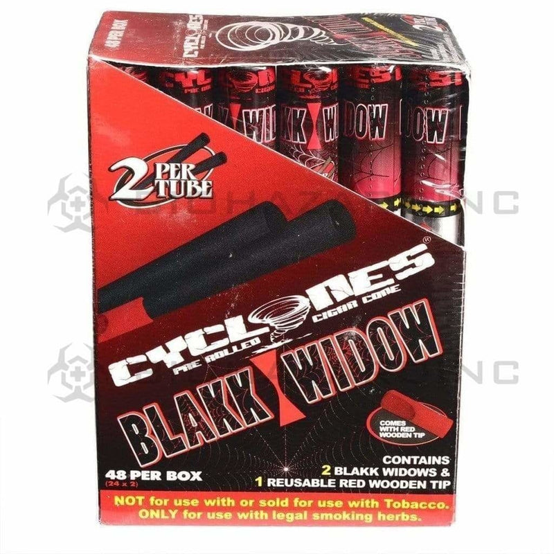 Cyclones | Wholesale Clear Cellulose Pre-Rolled Cones 1¼ Size | 78mm - 24 Count - Various Flavors Pre-Rolled Cones Cyclones Blakk Widow  