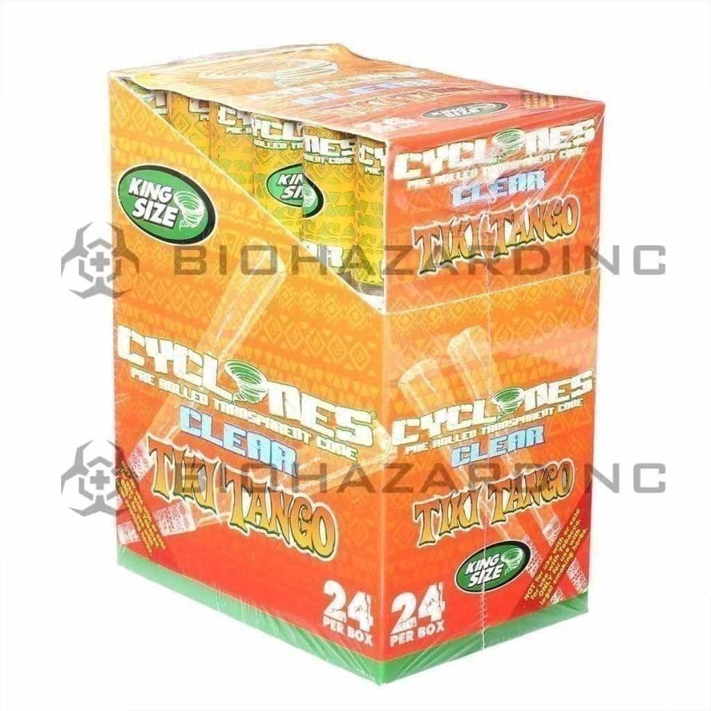 Cyclones | Wholesale Clear Cellulose Pre-Rolled Cones King Size | 110mm - 24 Count - Various Flavors Pre-Rolled Cones Cyclones Tiki Tango  
