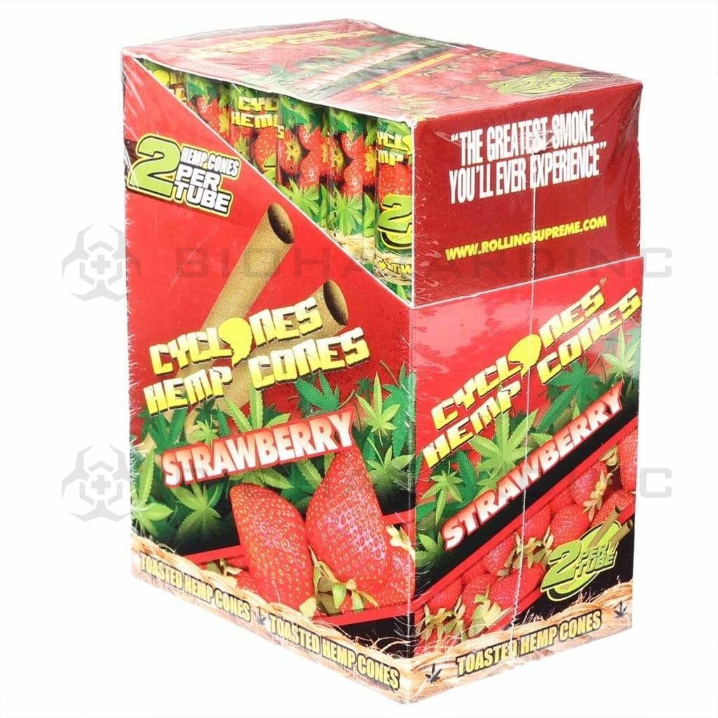 Cyclones | Hemp Pre-Rolled Cones | 84mm - Various Flavors - 24 Count Pre-Rolled Cones Cyclones Strawberry  