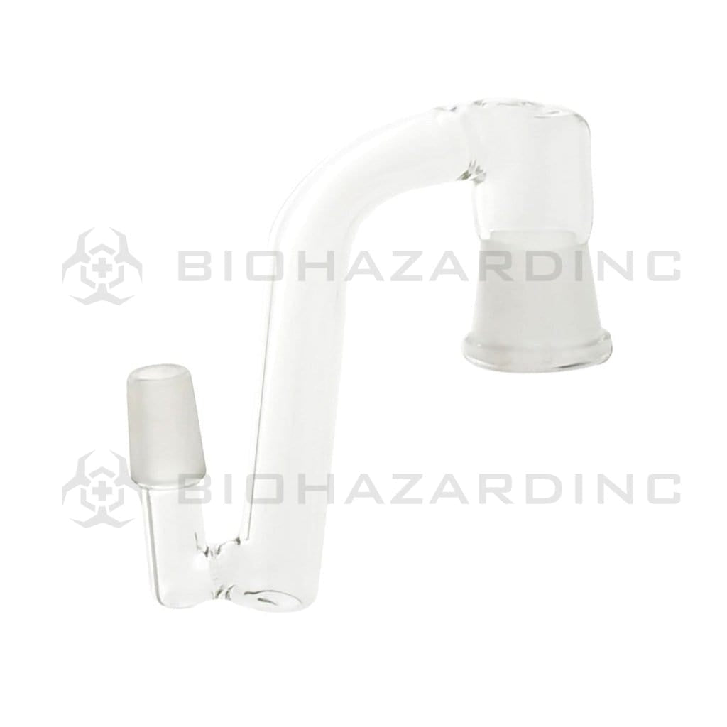 Drop Down | 14mm Male / 19mm Female | Various Styles Glass Drop Down Biohazard Inc Drop Down 90° Enlarger/Reducer  