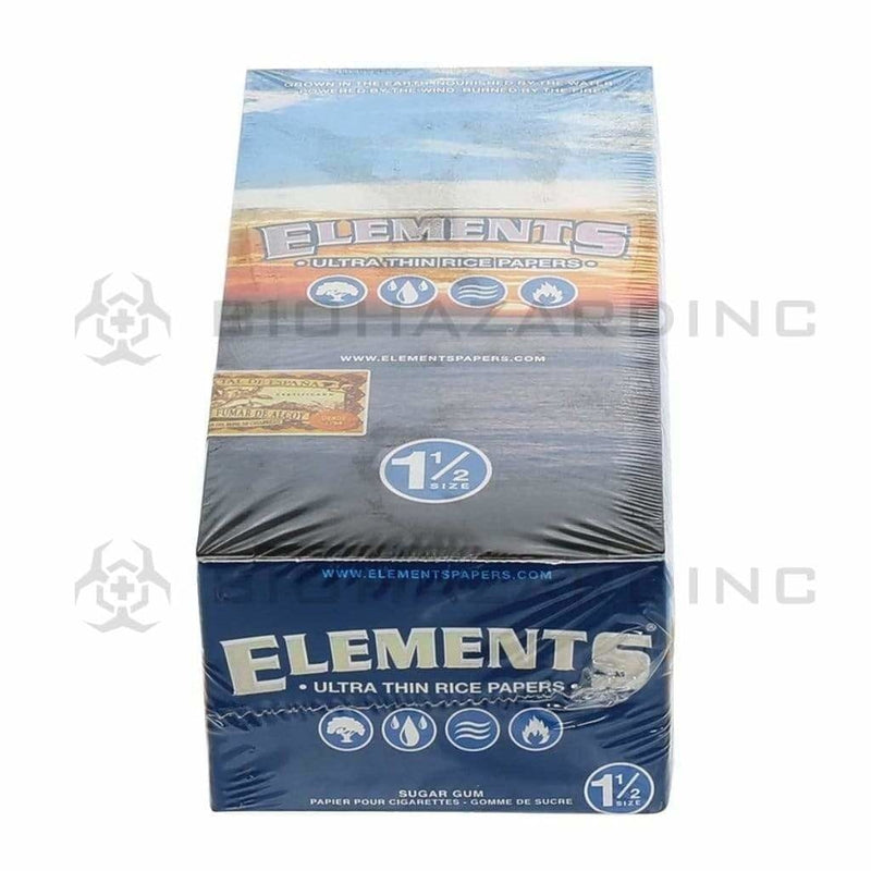 Elements® | 'Retail Display' Ultra Thin Rice Rolling Papers | Classic White - Various Sizes Rolling Papers Biohazard Inc 1½ - 78mm - 78m - 25 Count  