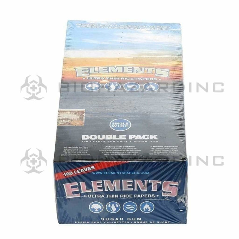Elements® | 'Retail Display' Ultra Thin Rice Rolling Papers | Classic White - Various Sizes Rolling Papers Biohazard Inc Single Wide - 70mm - 25 Count  