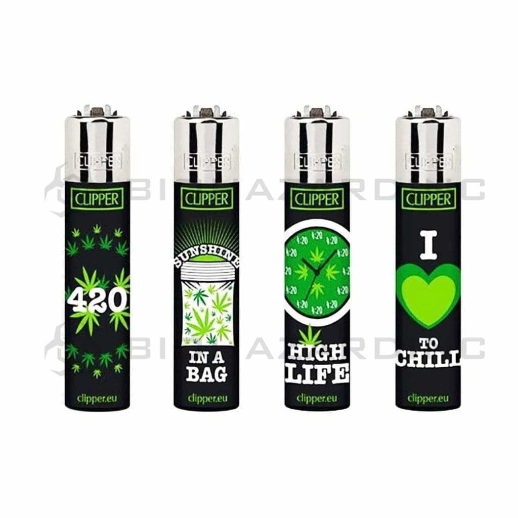 Clipper® | Green Leaves Lighters | 48 Count Lighters Clipper   