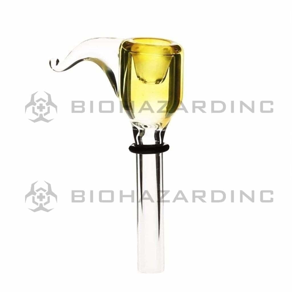 Wrap & Rake | Slider Fumed Bowl w/ Handle | 3.5" - 9mm - Silver Fumed Glass Bowl Biohazard Inc   