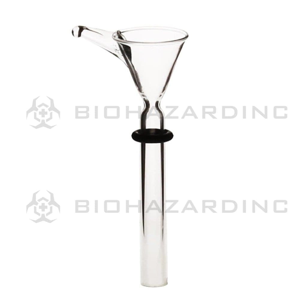 Bowl | Funnel Slider Bowl w/ Handle | 3" - 8mm - Clear Glass Bowl Biohazard Inc   