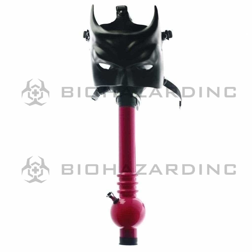 Gas Mask | Bat Black Mask Water Pipe | 12" - Acrylic - Assorted Colors Acrylic Bong with Gas Mask Biohazard Inc   