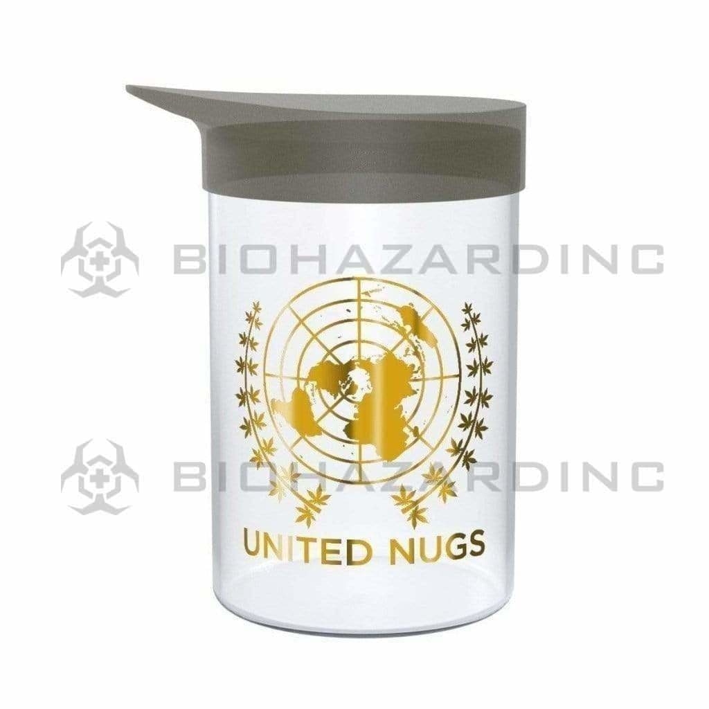 Nug Jar | Glass Jar w/ Silicone Lid | 32oz - United Nugs Logo Glass Jar Biohazard Inc   