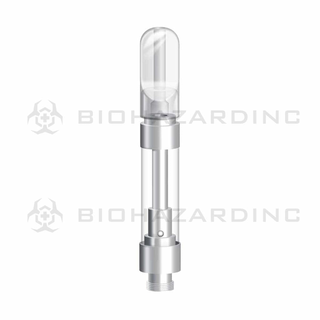 Glass / Metal Ceramic Coil 1ml Cartridge w/ Plastic Mouth tip - 100 Count Vape Cartridge Biohazard Inc   