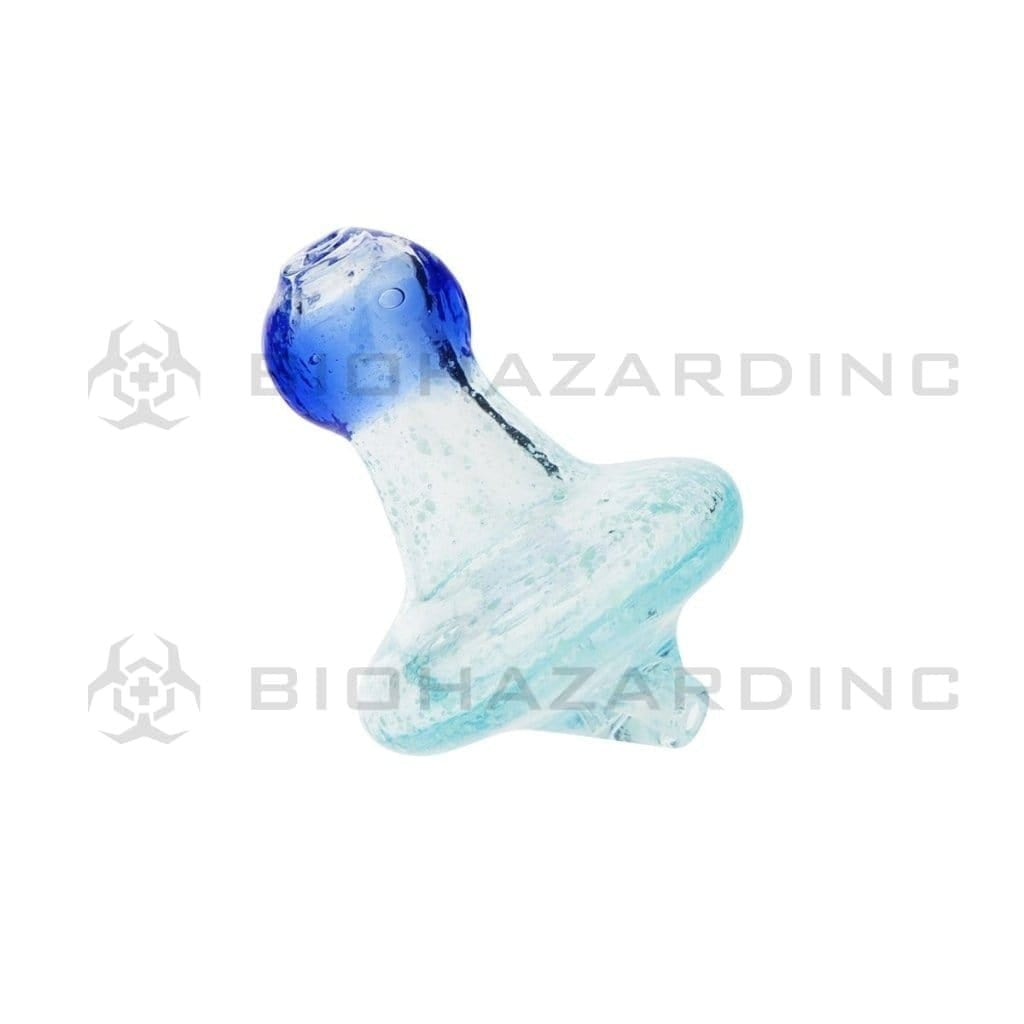 Carb Cap | Glow in the Dark Marble Directional Carb Cap - Blue Carb Cap Biohazard Inc   
