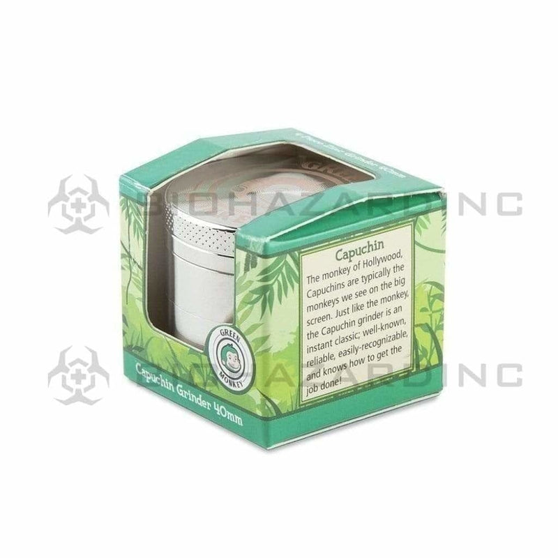 Green Monkey | Capuchin Magnetic Metal Grinder | 4 Piece - 40mm - Various Colors Metal Grinder Green Monkey   