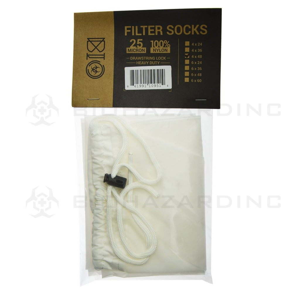 BIO Filter Socks w/ Drawstring Lock | 25µm - 4" x 48" Scientific Accessories Bio Glass   